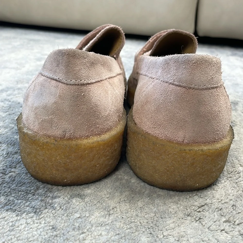 Vinnys Creeper Suede Penny Loafer Blush Beige Preppy